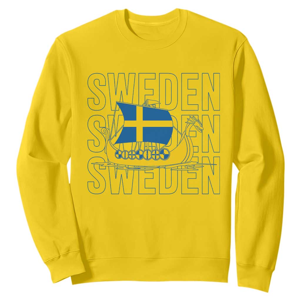 Swedish Viking Ship Sverige Sweden Flag Boat Viking Sweatshirt