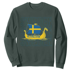 Swedish Viking Ship Sverige Sweden Flag Boat Viking Sweatshirt