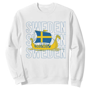 Swedish Viking Ship Sverige Sweden Flag Boat Viking Sweatshirt