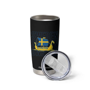 Swedish Viking Ship Sverige Sweden Flag Boat Viking Tumbler Cup