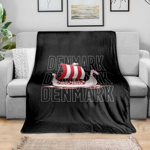 Denmark Flag Viking Ship Danes Danish Roots Dansk Denmark Throw Blanket