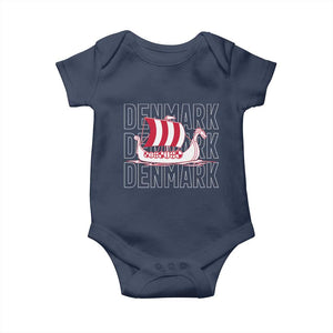 Denmark Flag Viking Ship Danes Danish Roots Dansk Denmark Baby Onesie