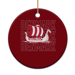 Denmark Flag Viking Ship Danes Danish Roots Dansk Denmark Ceramic Ornament