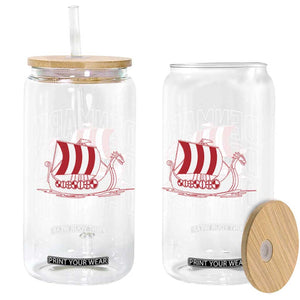 Denmark Flag Viking Ship Danes Danish Roots Dansk Denmark Glass Can
