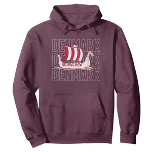 Denmark Flag Viking Ship Danes Danish Roots Dansk Denmark Hoodie