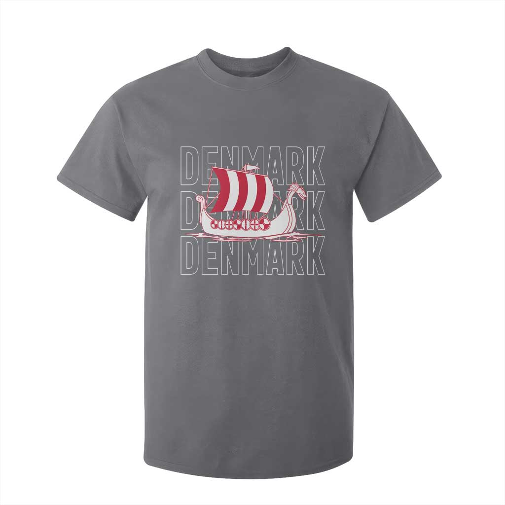 Denmark Flag Viking Ship Danes Danish Roots Dansk Denmark T Shirt For Kid