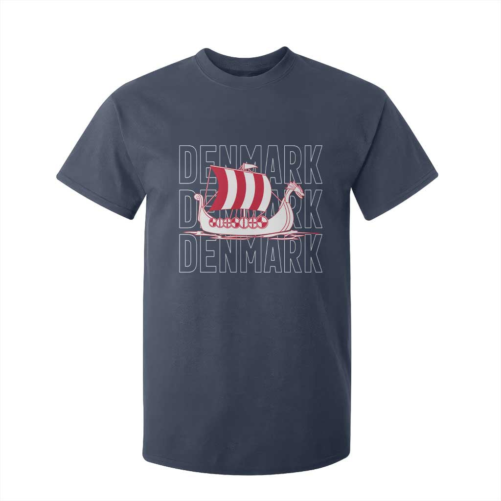 Denmark Flag Viking Ship Danes Danish Roots Dansk Denmark T Shirt For Kid