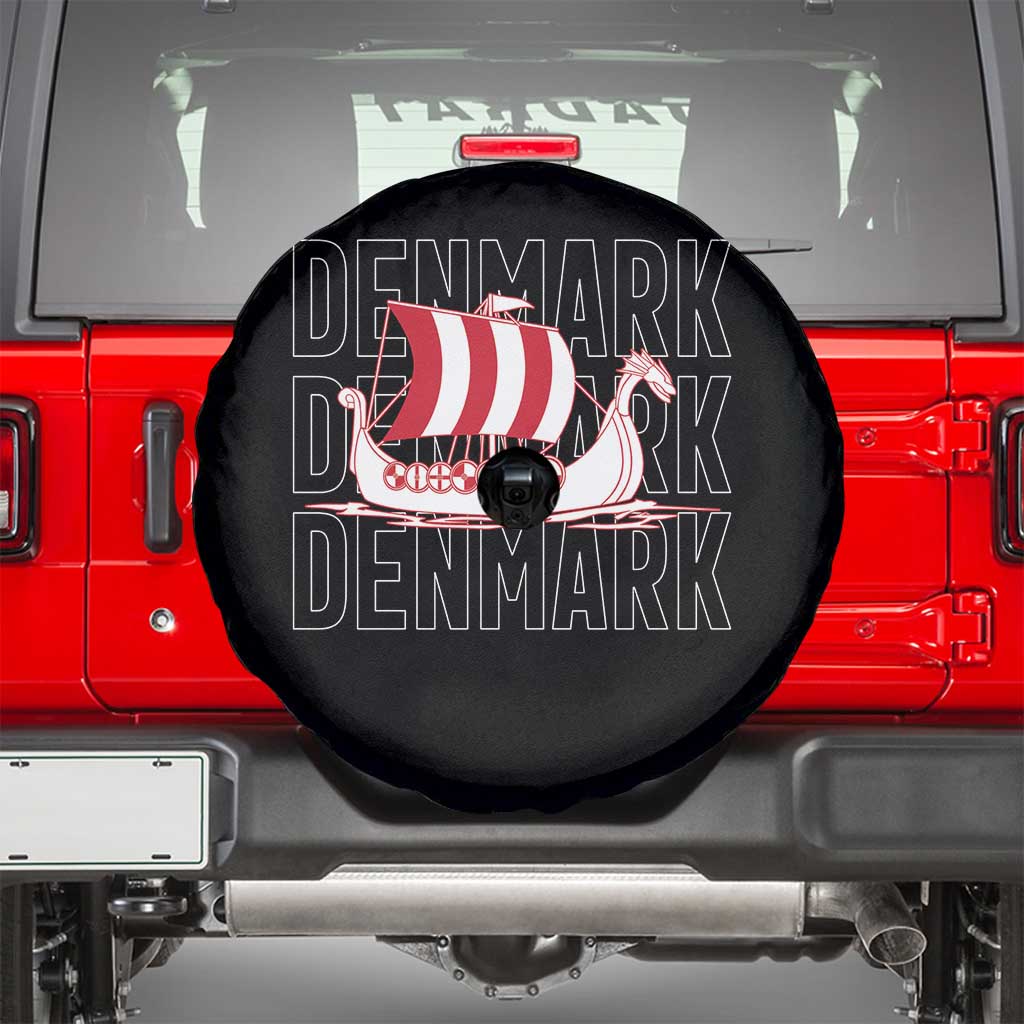 Denmark Flag Viking Ship Danes Danish Roots Dansk Denmark Spare Tire Cover