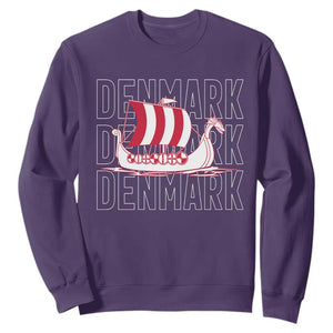 Denmark Flag Viking Ship Danes Danish Roots Dansk Denmark Sweatshirt