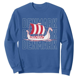 Denmark Flag Viking Ship Danes Danish Roots Dansk Denmark Sweatshirt
