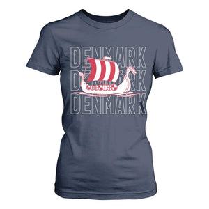 Denmark Flag Viking Ship Danes Danish Roots Dansk Denmark T Shirt For Women