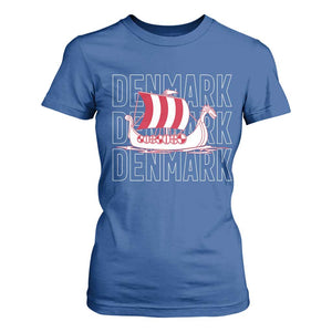 Denmark Flag Viking Ship Danes Danish Roots Dansk Denmark T Shirt For Women