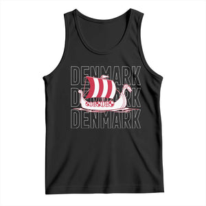 Denmark Flag Viking Ship Danes Danish Roots Dansk Denmark Tank Top