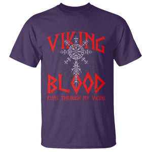 Viking Blood Runs Through My Veins T Shirt Compass Vegvisir Nordic Rune Celtic