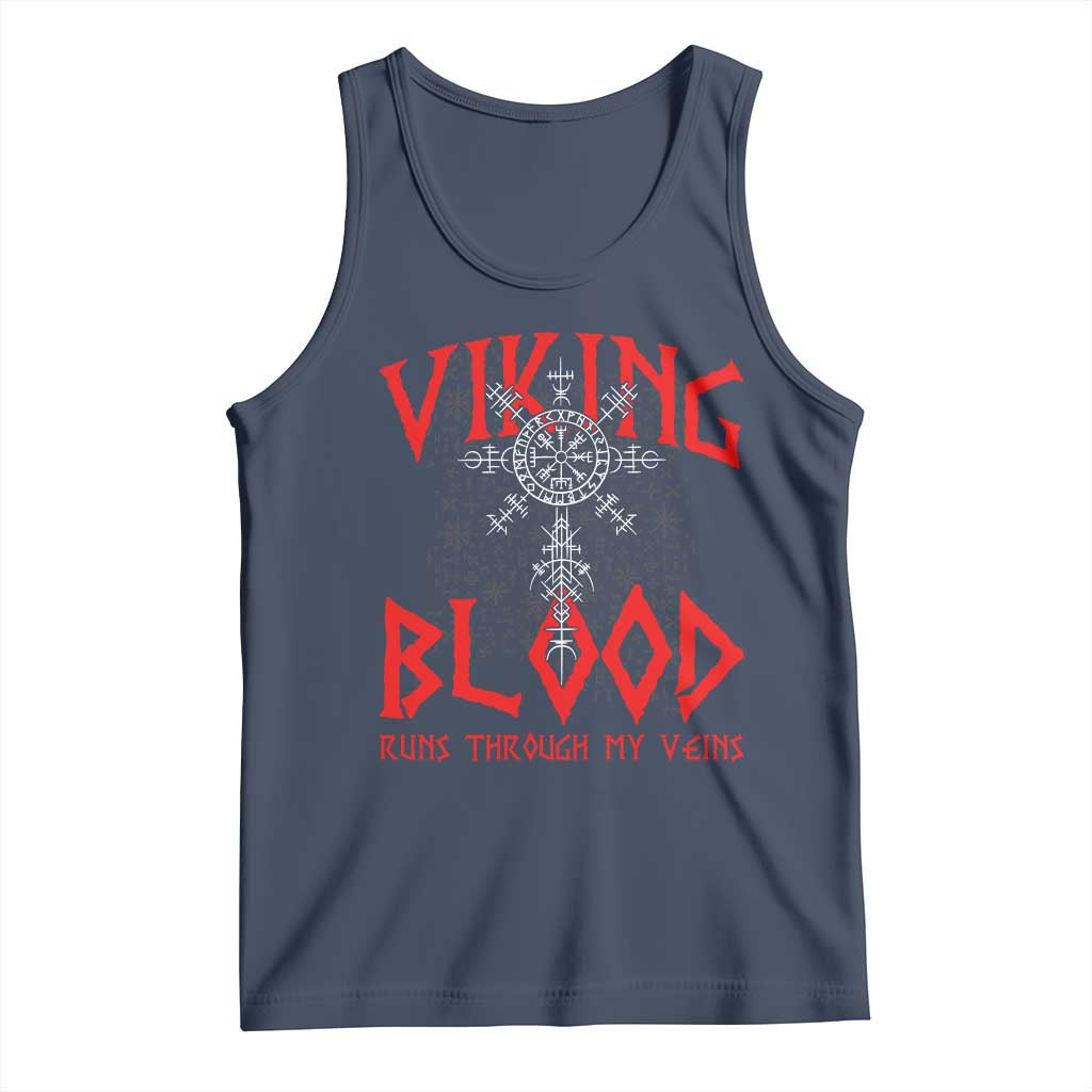 Viking Blood Runs Through My Veins Tank Top Compass Vegvisir Nordic Rune Celtic