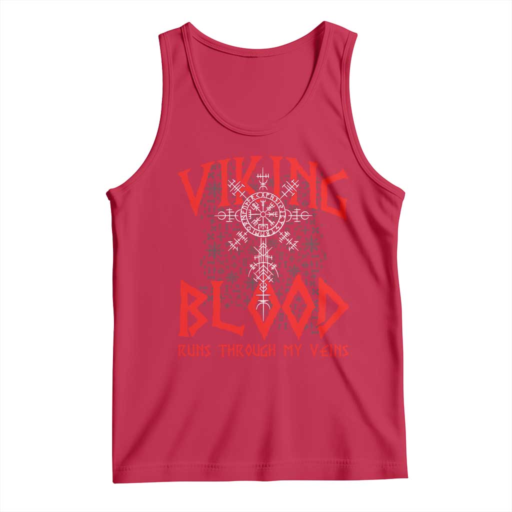 Viking Blood Runs Through My Veins Tank Top Compass Vegvisir Nordic Rune Celtic