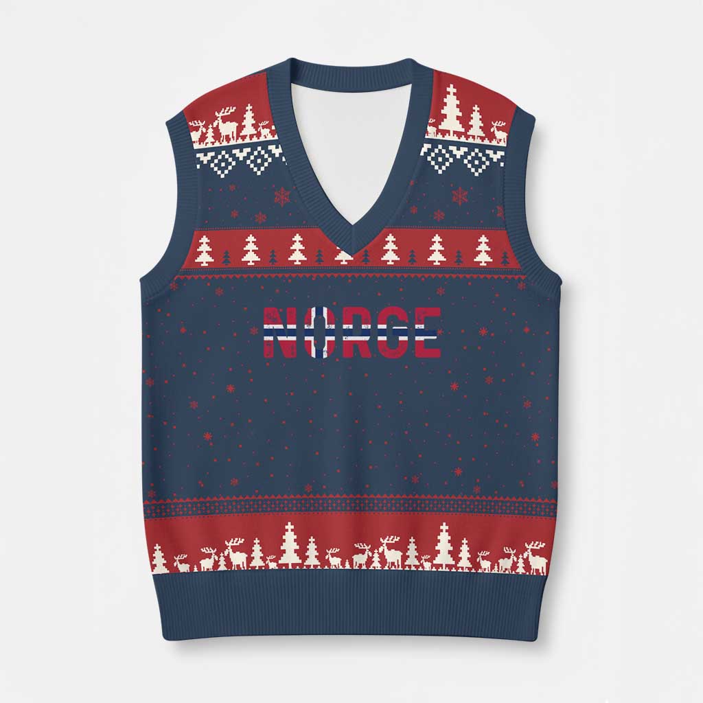 Norge Flag Norway V-Neck Knit Sweater Vest Norwegian Home Love Family