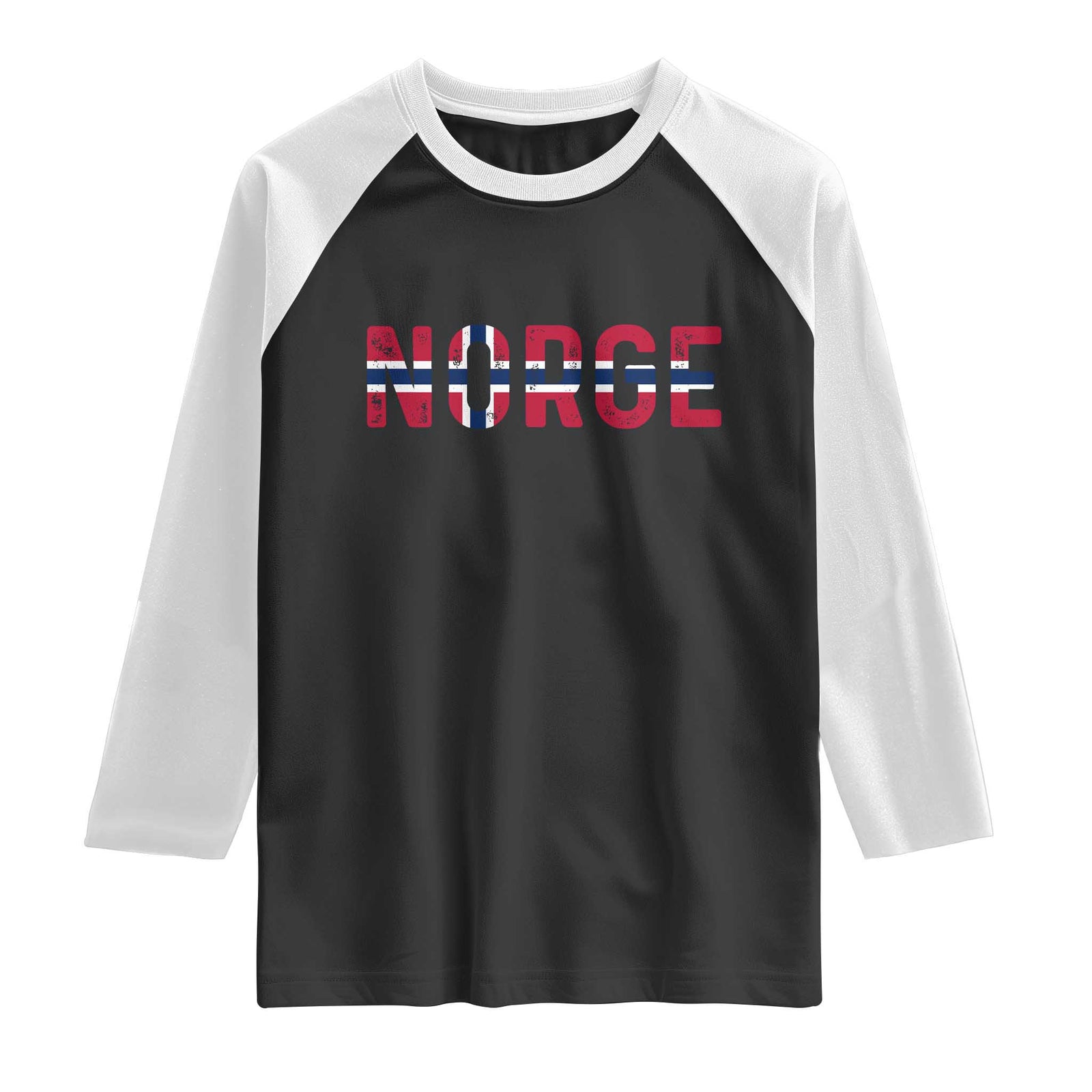 Norge Flag Norway Raglan Shirt Norwegian Home Love Family TS14 Black White Print Your Wear