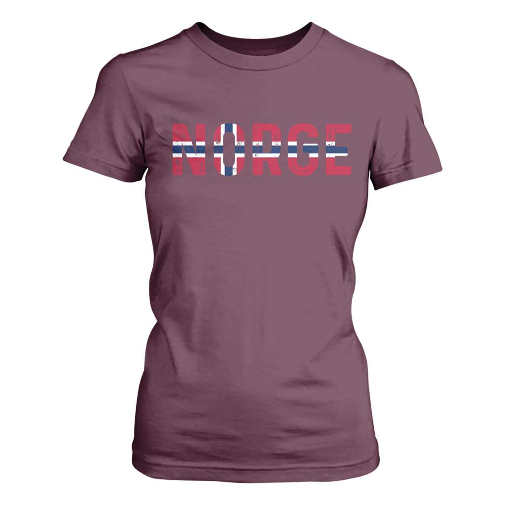 Norge Flag Norway T Shirt For Women Norwegian Home Love Family