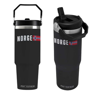 Norway Norge Norwegian Flag Graphic Flip Straw Tumbler