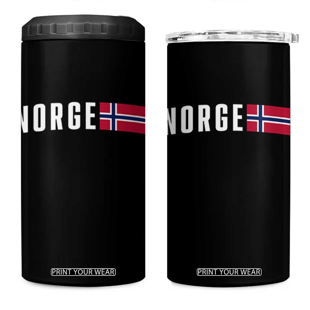 Norway Norge Norwegian Flag Graphic 4 in 1 Can Cooler Tumbler