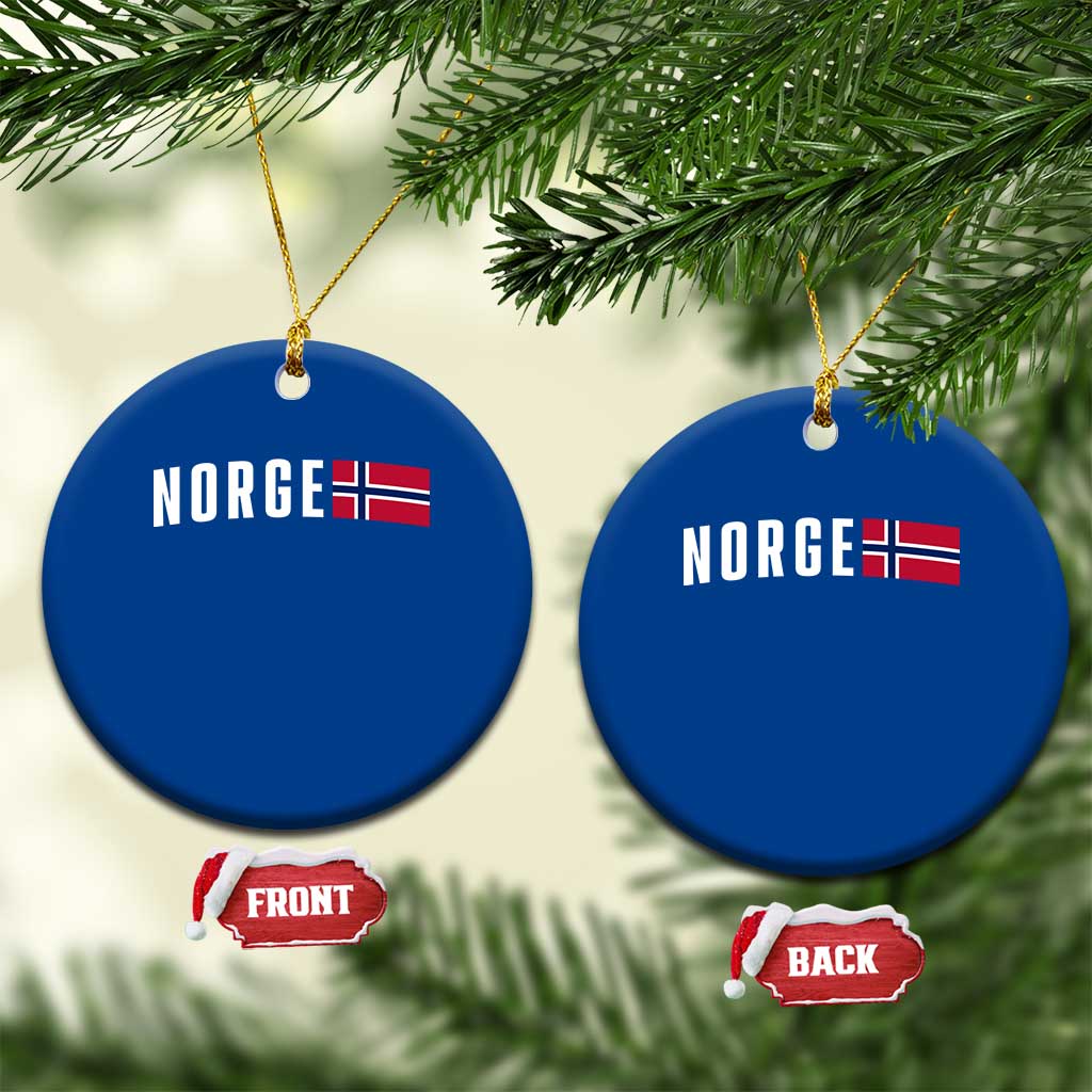 Norway Norge Norwegian Flag Graphic Ceramic Ornament