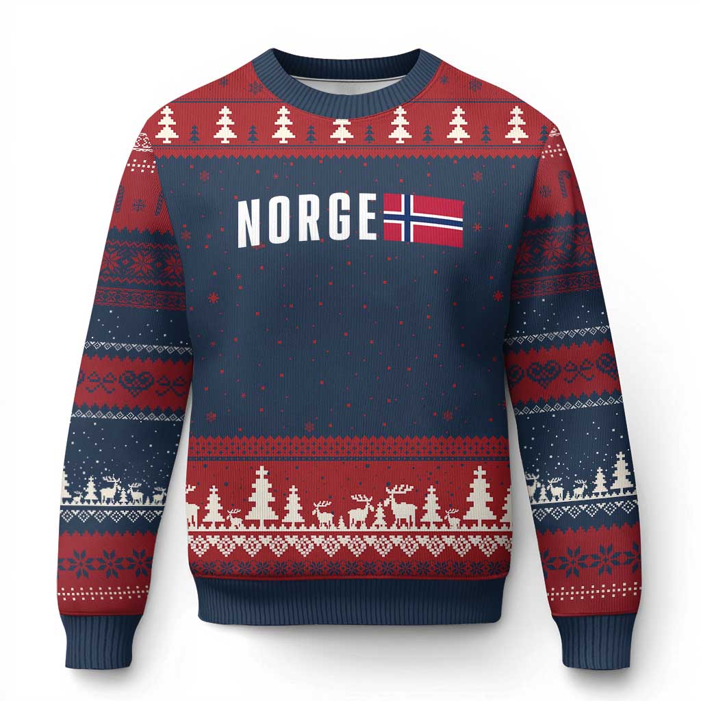 Norway Norge Norwegian Flag Graphic Ugly Christmas Sweater