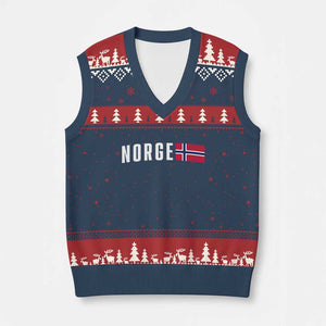 Norway Norge Norwegian Flag Graphic V-Neck Knit Sweater Vest