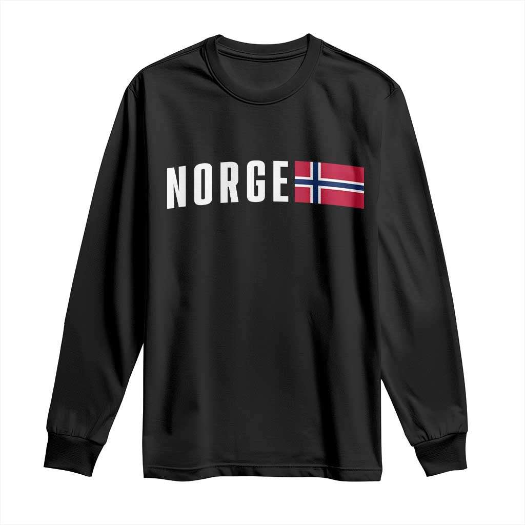Norway Norge Norwegian Flag Graphic Long Sleeve Shirt