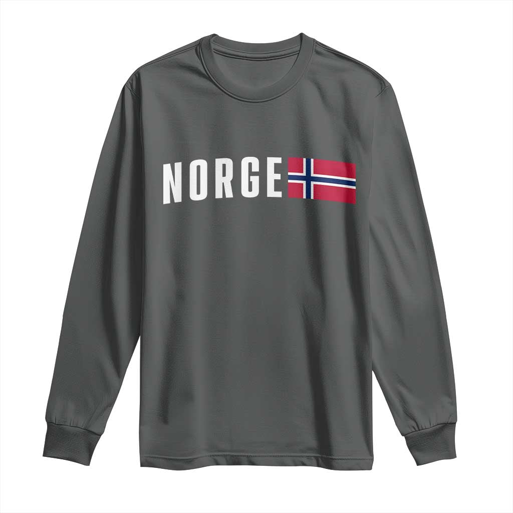 Norway Norge Norwegian Flag Graphic Long Sleeve Shirt