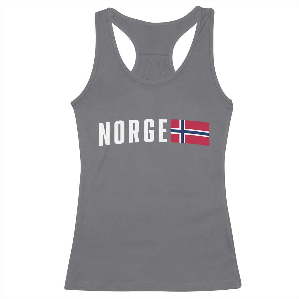 Norway Norge Norwegian Flag Graphic Racerback Tank Top