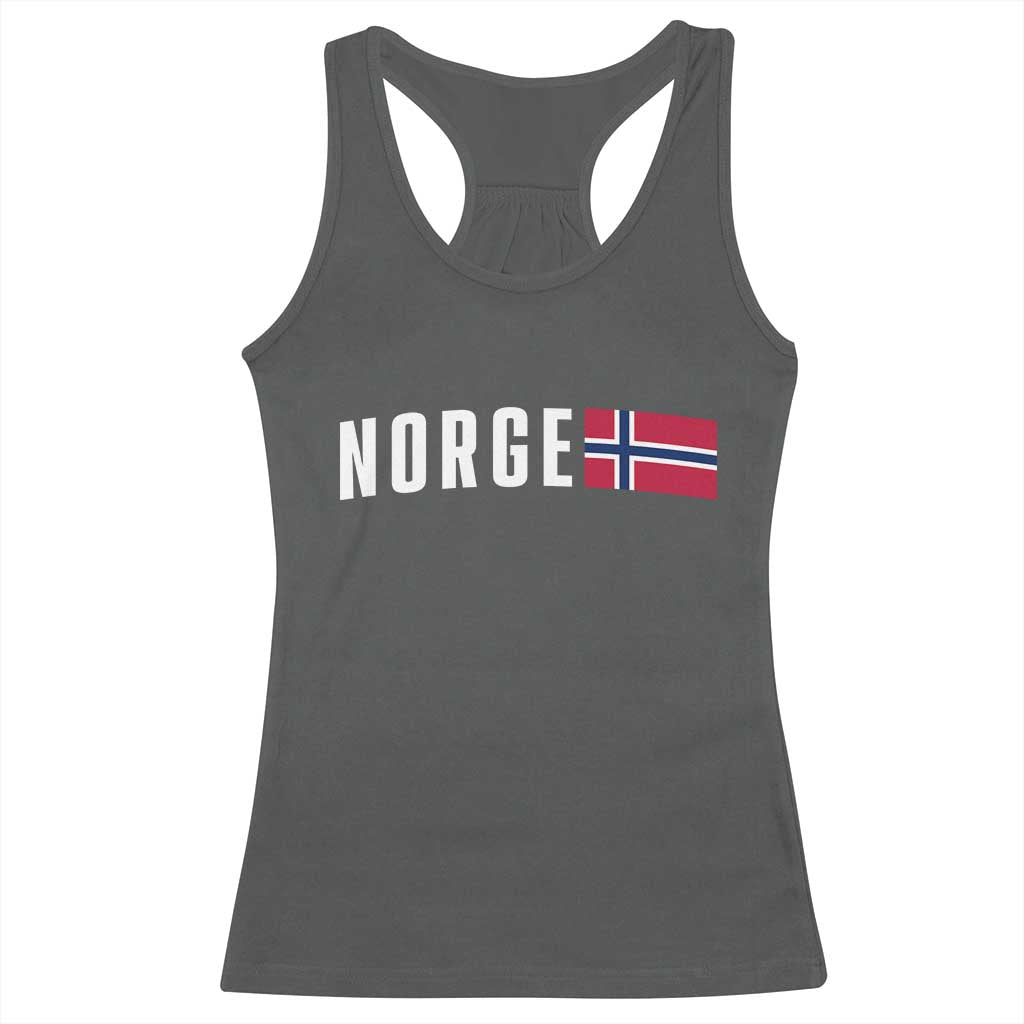 Norway Norge Norwegian Flag Graphic Racerback Tank Top