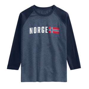 Norway Norge Norwegian Flag Graphic Raglan Shirt