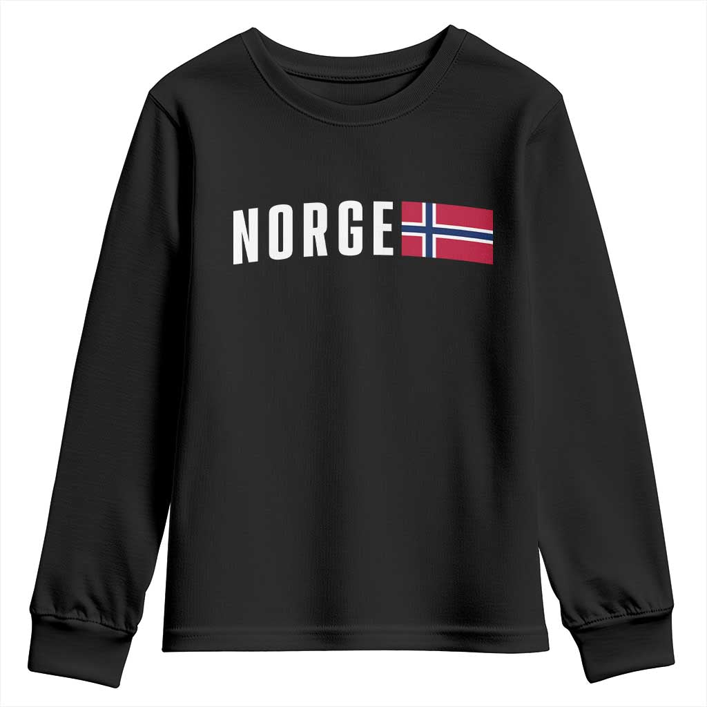 Norway Norge Norwegian Flag Graphic Youth Sweatshirt