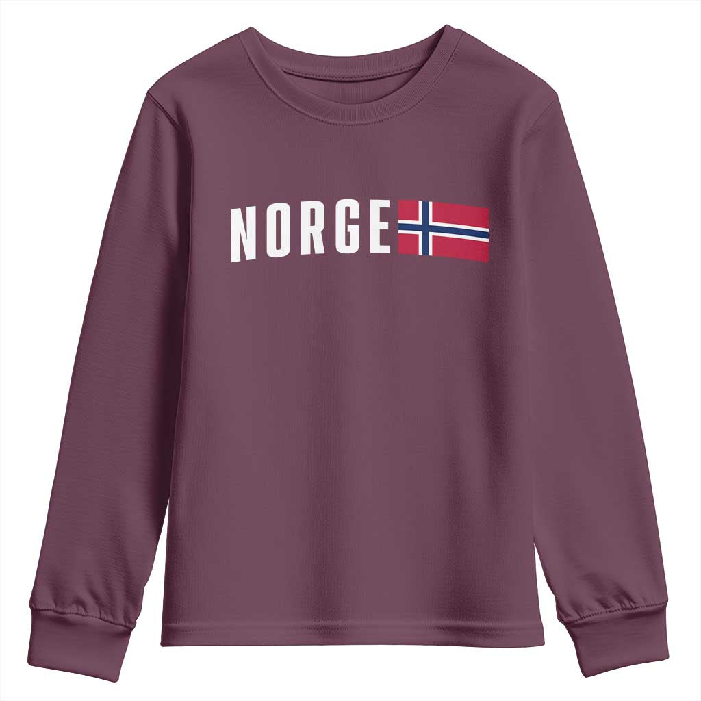 Norway Norge Norwegian Flag Graphic Youth Sweatshirt