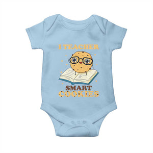 I Teach Smart Cookies Baby Onesie Funny Teacher TS14 Light Blue Print Your Wear