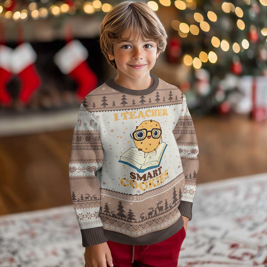 I Teach Smart Cookies Ugly Christmas Sweater Funny Teacher TS14 Mocha Mousse Print Your Wear