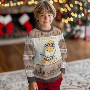 I Teach Smart Cookies Ugly Christmas Sweater Funny Teacher TS14 Mocha Mousse Print Your Wear