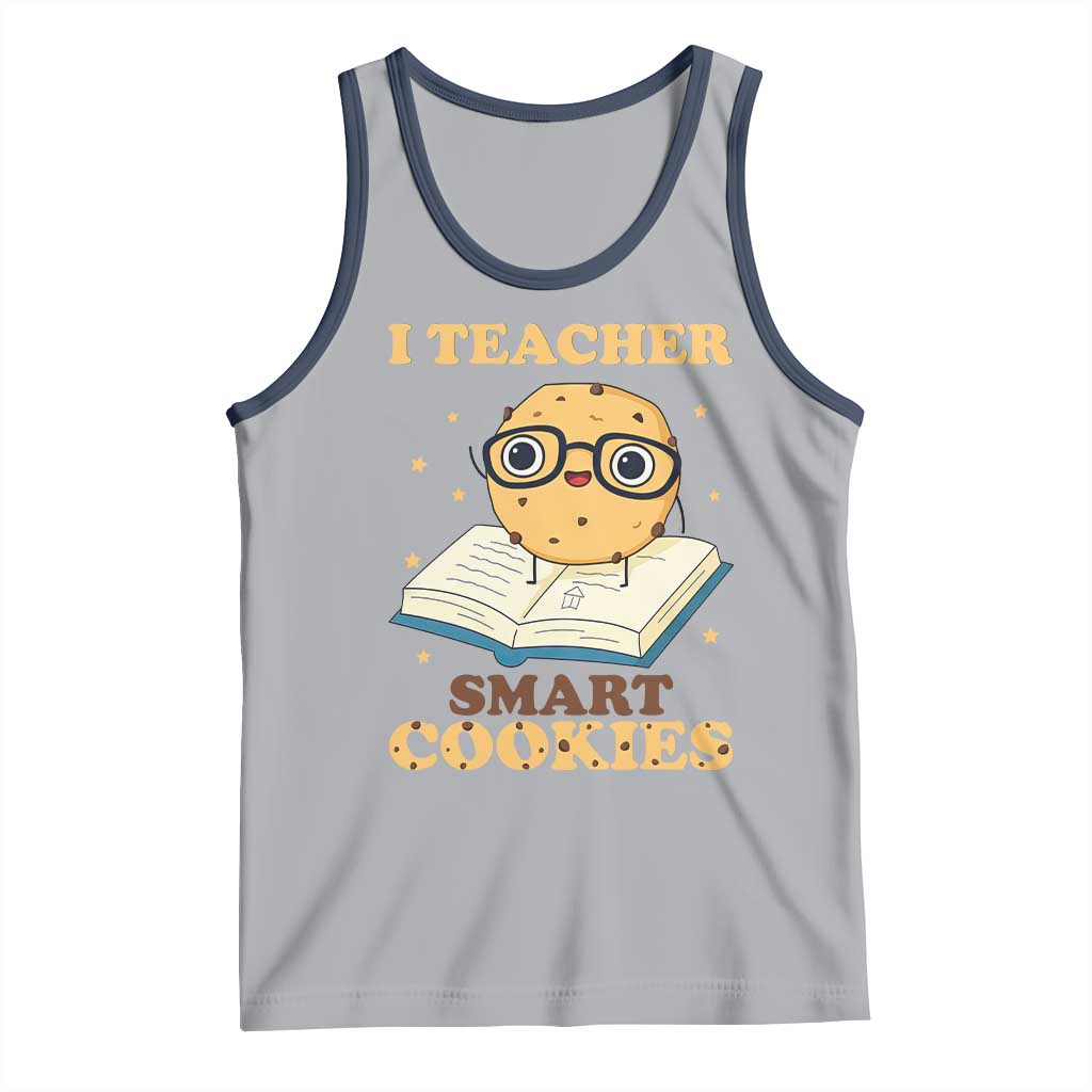 I Teach Smart Cookies Tank Top Funny Teacher TS14 Athletic Heather Navy Print Your Wear