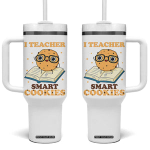 I Teach Smart Cookies Tumbler With Handle Funny Teacher TS14 One Size: 40 oz White Print Your Wear