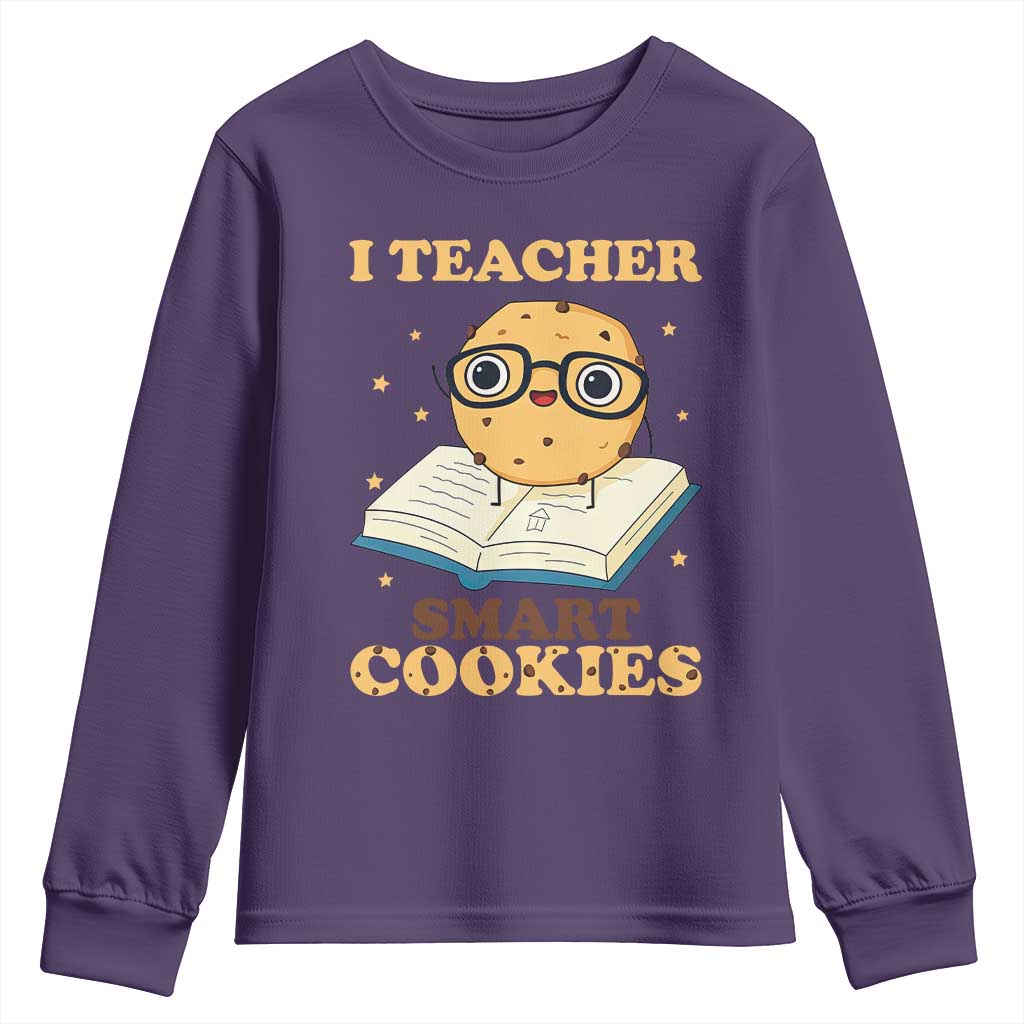I Teach Smart Cookies Youth Sweatshirt Funny Teacher TS14 Purple Print Your Wear