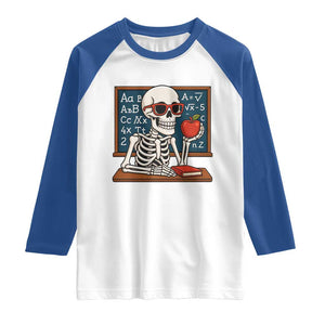 I Will Just Wait Until It Is Quite Raglan Shirt Funny Skeleton Teacher TS14 White Royal Print Your Wear