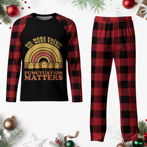 Funny Taco English Teacher Plaid Pajama Set No More Tacos Punctuation Matters TS14 Buffalo Plaid Print Your Wear