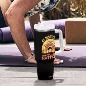 Funny Taco English Teacher Tumbler With Handle No More Tacos Punctuation Matters TS14 Print Your Wear