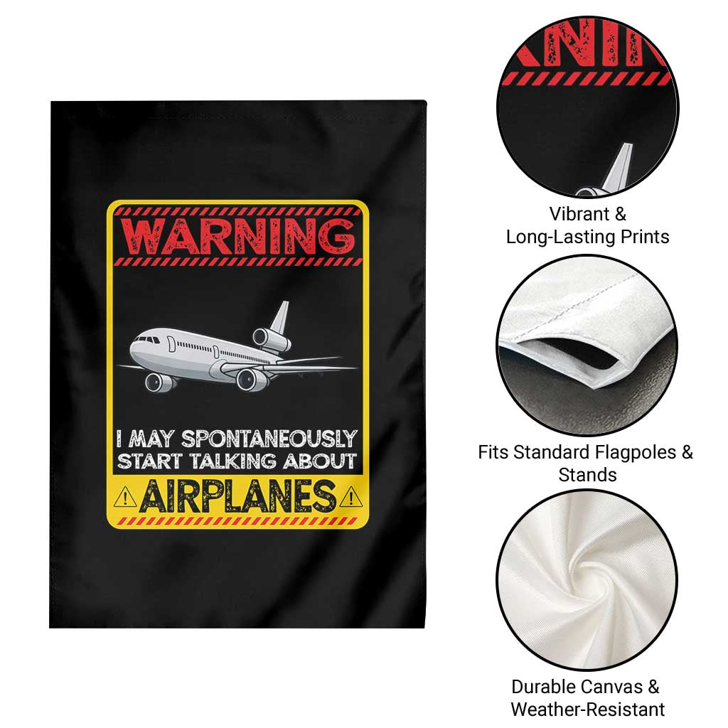 Funny Pilot Garden Flag Warning May Spontaneously Talk About Airplanes TS14 Print Your Wear