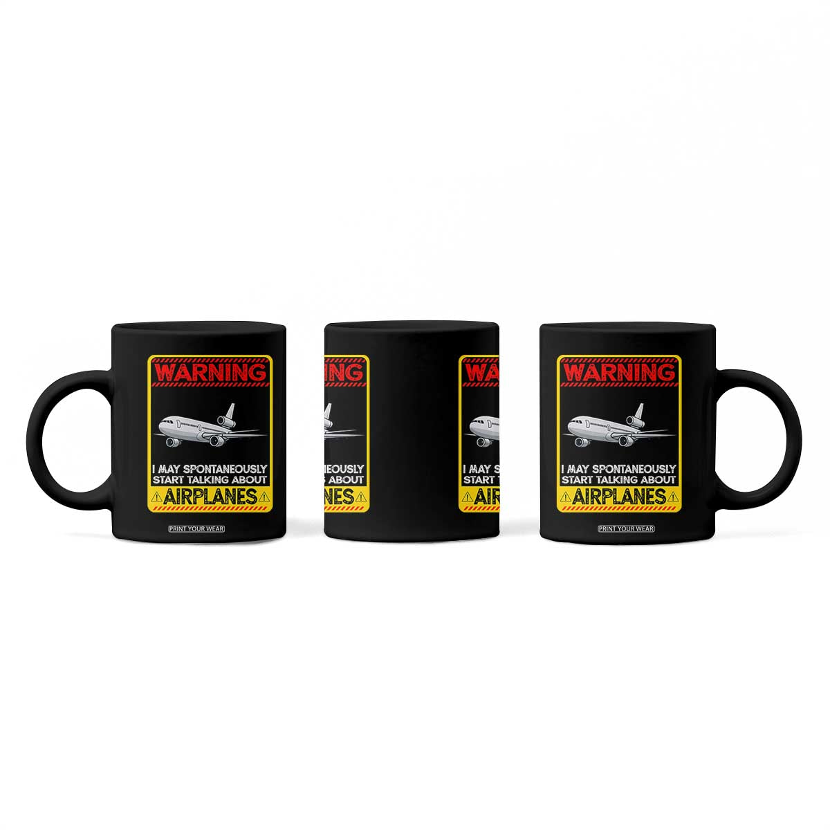 Funny Pilot Coffee Mug Warning May Spontaneously Talk About Airplanes TS14 Print Your Wear