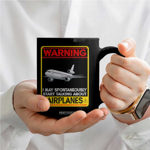 Funny Pilot Coffee Mug Warning May Spontaneously Talk About Airplanes TS14 Print Your Wear