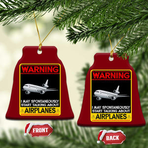 Funny Pilot Ceramic Ornament Warning May Spontaneously Talk About Airplanes TS14 Print Your Wear