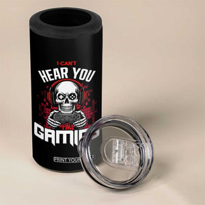 Funny Skeleton Gaming 4 in 1 Can Cooler Tumbler Can Not Hear You I Am Gaming Video Game TS14 Print Your Wear