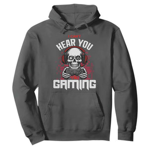 Funny Skeleton Gaming Hoodie Can Not Hear You I Am Gaming Video Game TS14 Dark Heather Print Your Wear
